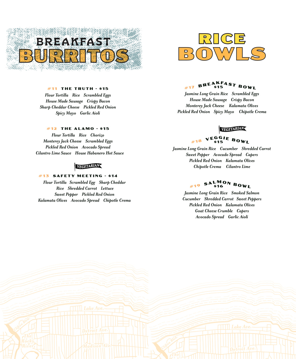 Current Menu – The Pastimes