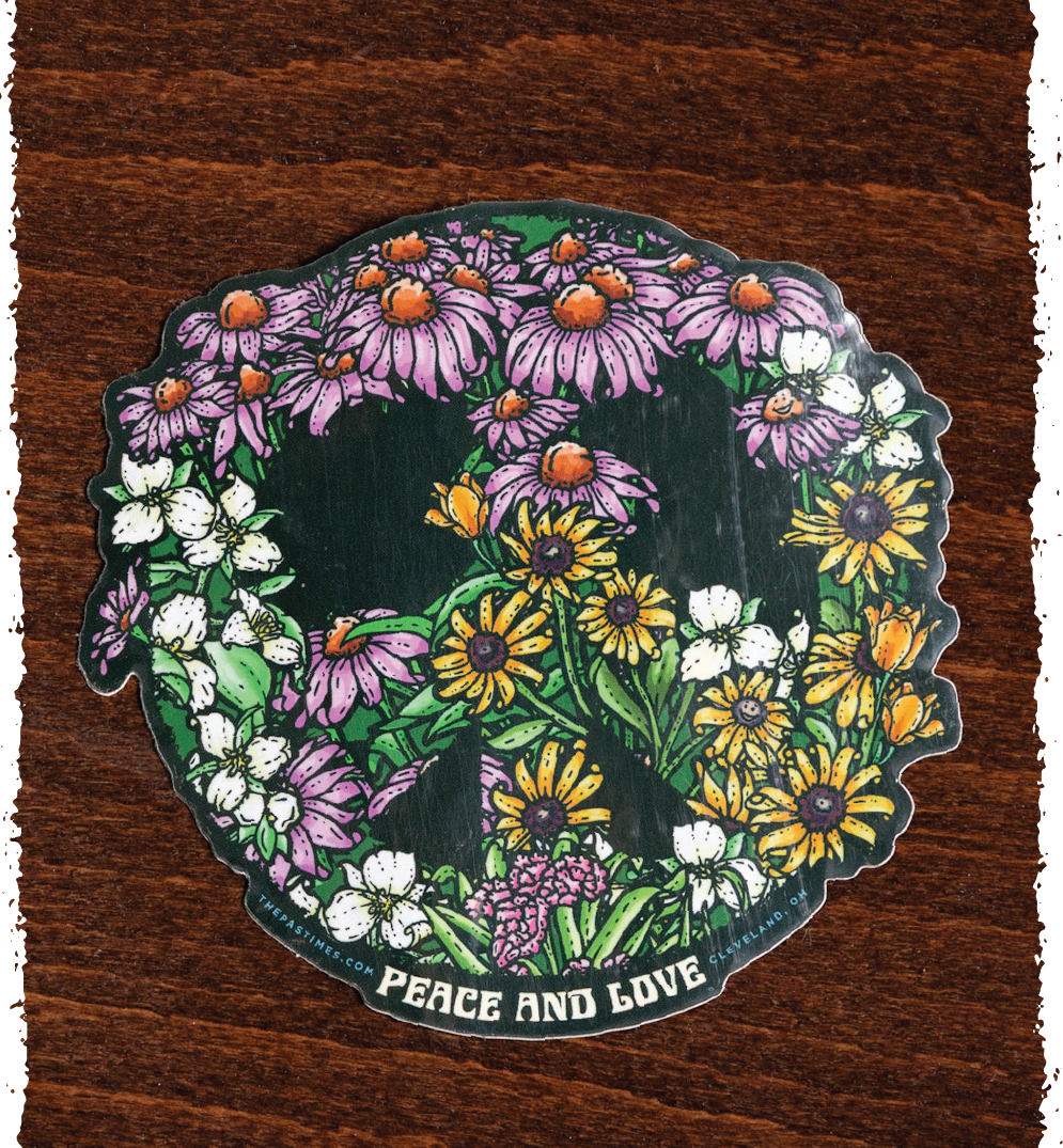 Peace and Love Sticker